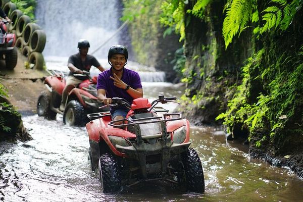 Bali Quad Bike Day with Gorilla Cave, Monkey Forest and Tegenungan Waterfall