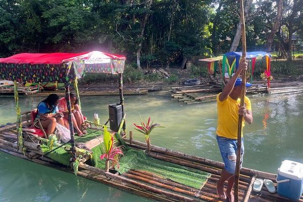 Dunn's River Falls and Rio Nuevo Bamboo River Rafting Combo, Ocho Rios
