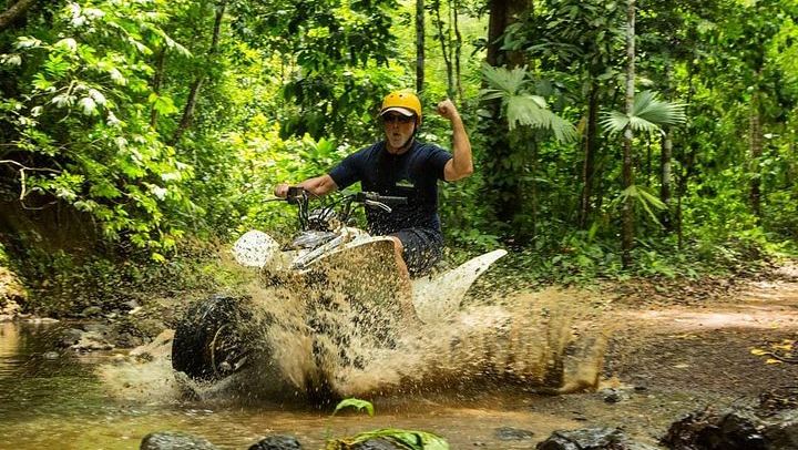 5-Hour Jaco Adventure: ATV, 180-Foot Waterfall Rappel, Zipline and Tractor Ride (1/12)