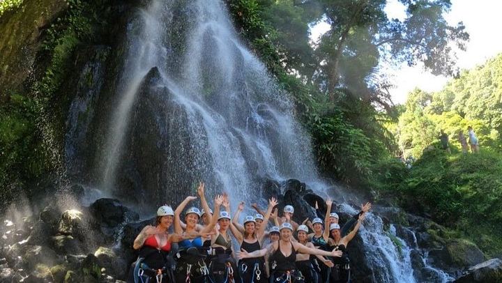 Small-Group Canyoning in Ribeira dos Caldeirões with Extra Rappel and Stream Return (1/3)