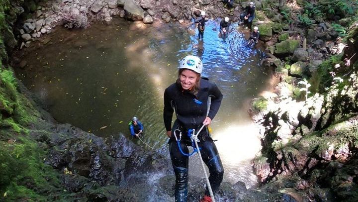 Small-Group Canyoning in Ribeira dos Caldeirões with Extra Rappel and Stream Return (2/3)
