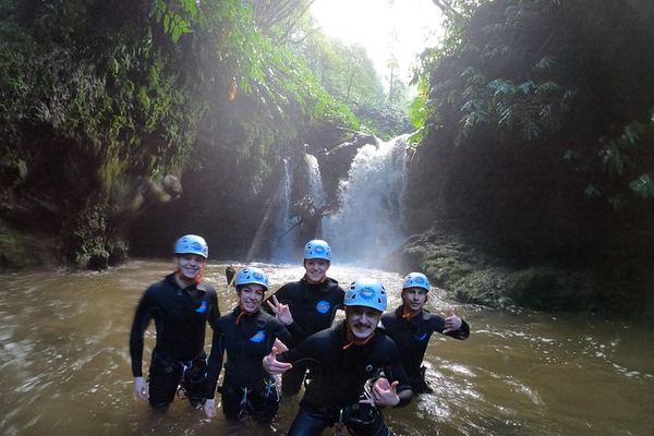 Small-Group Canyoning in Ribeira dos Caldeirões with Extra Rappel and Stream Return