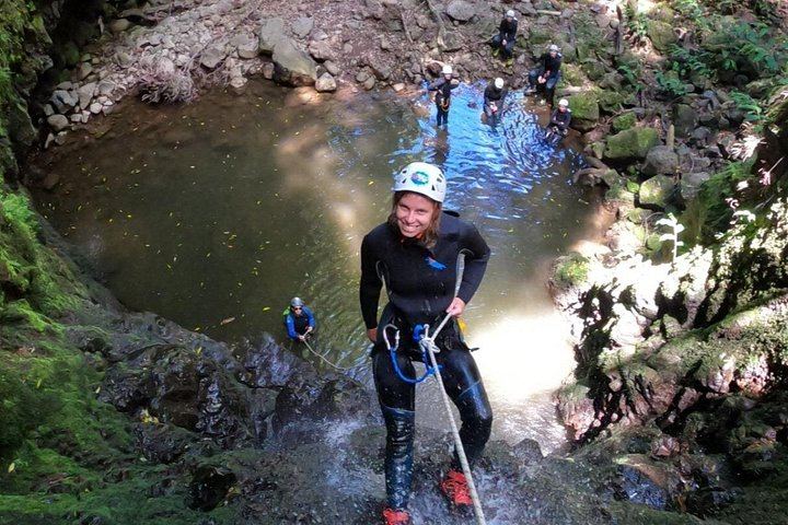 Small-Group Canyoning in Ribeira dos Caldeirões with Extra Rappel and Stream Return (2/3)