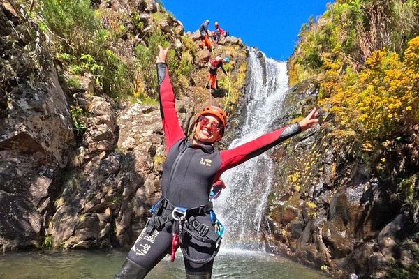 Level 1 Beginner Canyoning in Ribeira das Cales: Six Waterfalls and a 15 m Abseil