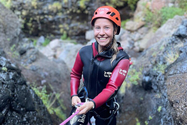 Level 2 Canyoning in Ribeiro do Cidrão: Technical Descents Through Narrow Gorges (1/12)