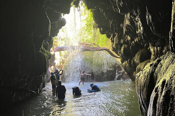 Charco Azul Canyon Cave Adventure and Hidden Waterfall, Arenales Caves