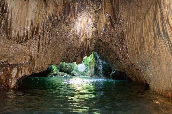 Charco Azul Cave, Waterfall and River Day Trip with 8 to 27 Foot Cliff Jumps