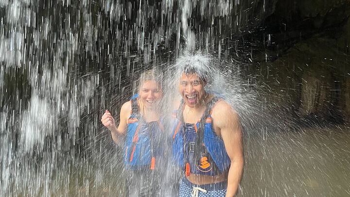 Charco Azul Cave, Waterfall and River Day Trip with 8 to 27 Foot Cliff Jumps (3/12)