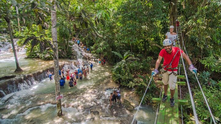 Dunn's River Falls Zipline, Seville Horseback Sea Swim and Falls Climb (2/9)