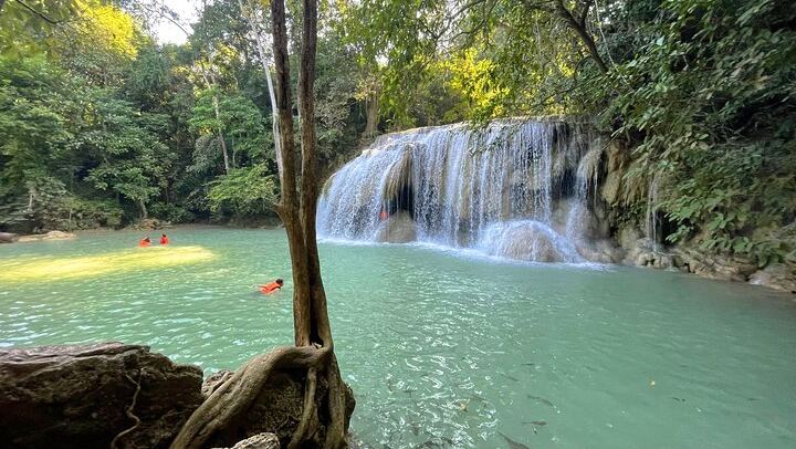 Private Erawan Falls, Wat Tham Khao Pun and Long-Tail Boat Day Tour, VIP Van Option (4/12)