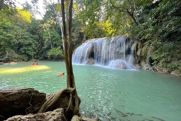 Private Erawan Falls, Wat Tham Khao Pun and Long-Tail Boat Day Tour, VIP Van Option (4/12)