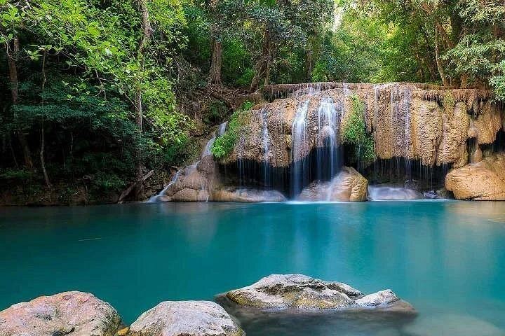 Small-Group Erawan Falls, Tham Krasae Cave and Death Railway Train from Bangkok (8/9)