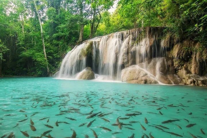 Small-Group Erawan Falls, Tham Krasae Cave and Death Railway Train from Bangkok (9/9)