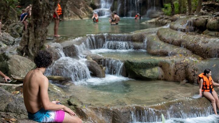 Erawan Falls, Srinakarin Lake and Train Ride Day Tour from Kanchanaburi (3/12)