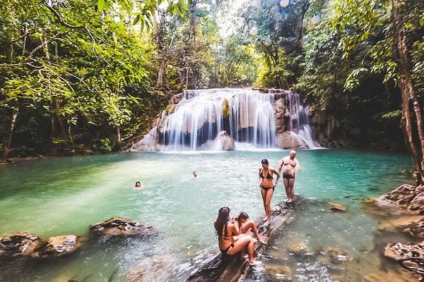 Private Hellfire Pass, Death Railway Walk and Erawan Falls Day Tour from Bangkok