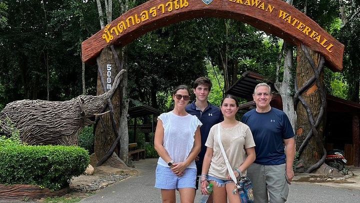 Damnoen Saduak Floating Market, Mae Klong Railway Market and Erawan Falls Day Trip (4/12)