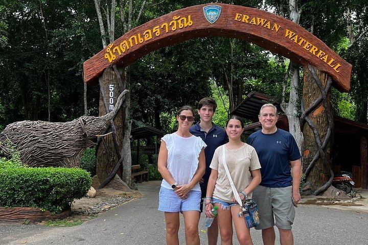 Damnoen Saduak Floating Market, Mae Klong Railway Market and Erawan Falls Day Trip (4/12)