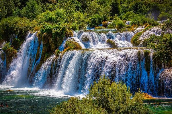 Krka Waterfalls and Skradin Beach Day Trip from Split in a Wi-Fi Coach