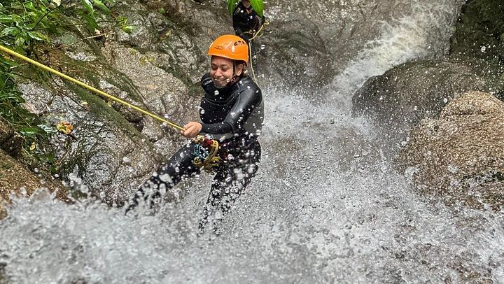 Beginner Waterfall Rappelling at La Reservita: Half Day with Community Lunch (1/12)