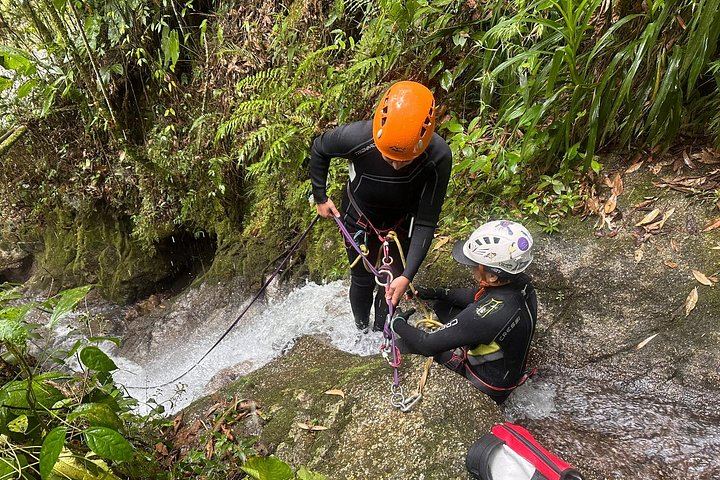 Beginner Waterfall Rappelling at La Reservita: Half Day with Community Lunch (9/12)