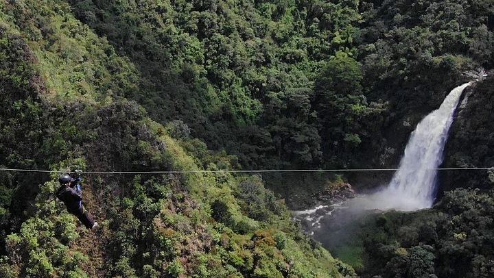 Highest Zipline and 100 m Waterfall Hike in La Ceja, Private from Medellin (4/12)