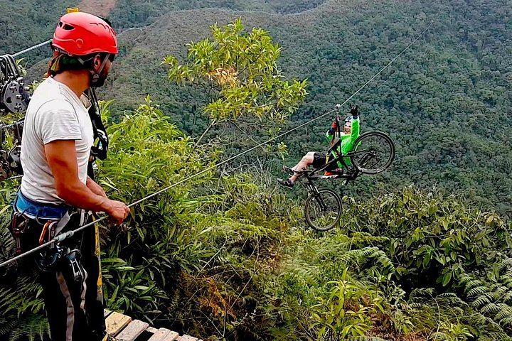 Highest Zipline and 100 m Waterfall Hike in La Ceja, Private from Medellin (12/12)