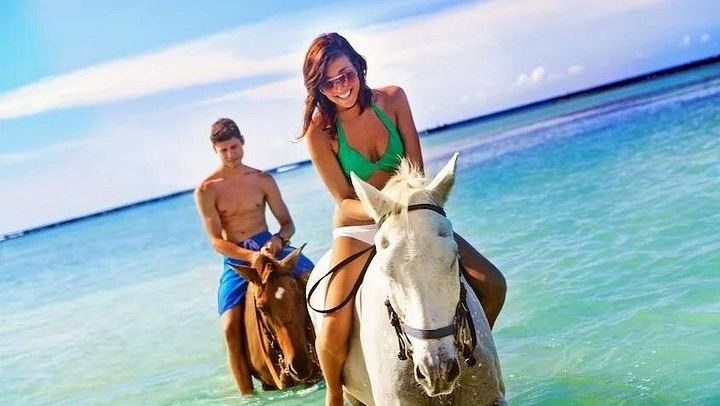 Dunn's River Falls, Blue Hole, Bamboo Rafting and Horseback Ride Day with Jerk Lunch (4/12)