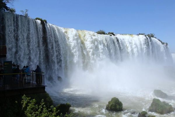 Brazilian Side of Iguassu Falls from Puerto Iguazu with Border Crossing