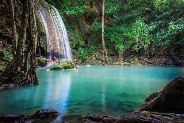 Private Erawan Falls, Bamboo Rafting and Death Railway Day Tour from Bangkok