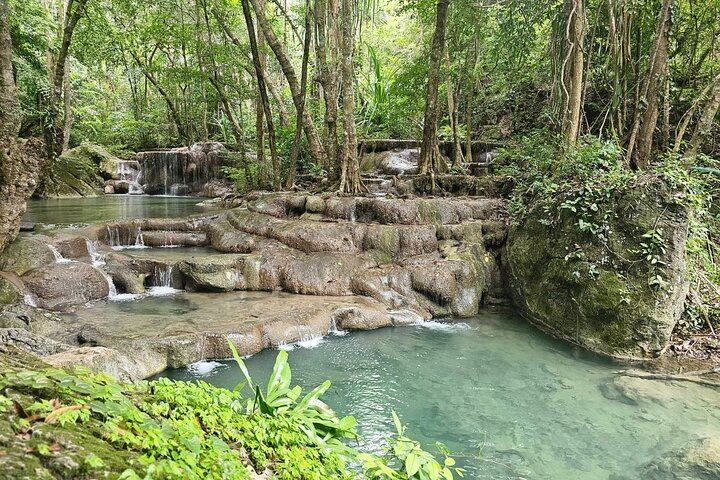Private Erawan Falls, River Kwai Boat Ride and Bridge Day Tour from Bangkok (7/12)