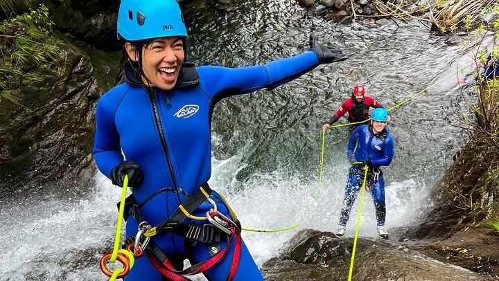 Intermediate Canyoning in Madeira: Rappel, Slide and Jump Down a Forest River (4/12)