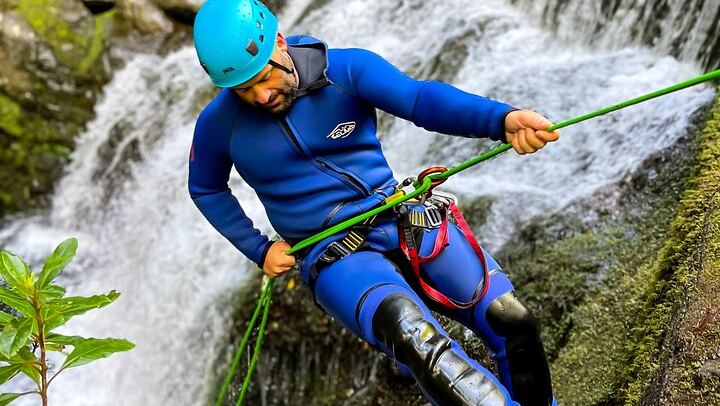Intermediate Canyoning in Madeira: Rappel, Slide and Jump Down a Forest River (3/12)