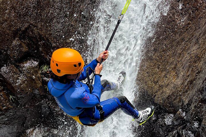 Intermediate Canyoning in Madeira: Rappel, Slide and Jump Down a Forest River (9/12)