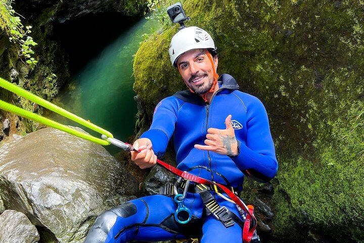 Intermediate Canyoning in Madeira: Rappel, Slide and Jump Down a Forest River (10/12)