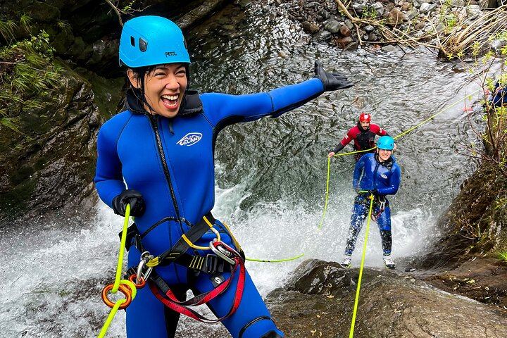 Intermediate Canyoning in Madeira: Rappel, Slide and Jump Down a Forest River (4/12)
