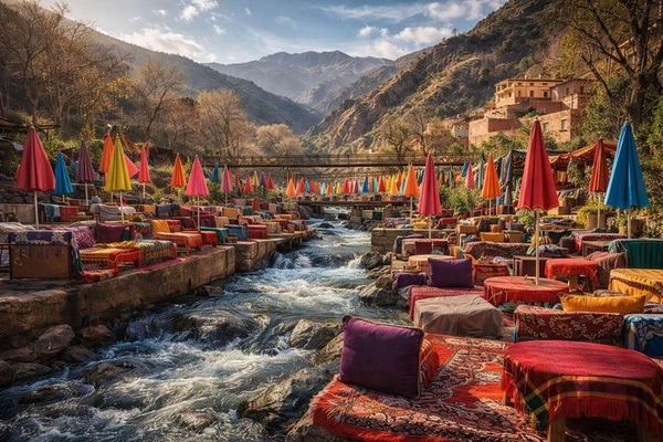 Marrakech to Setti Fatma Waterfalls Guided Hike with Berber Breakfast and Riverside Lunch