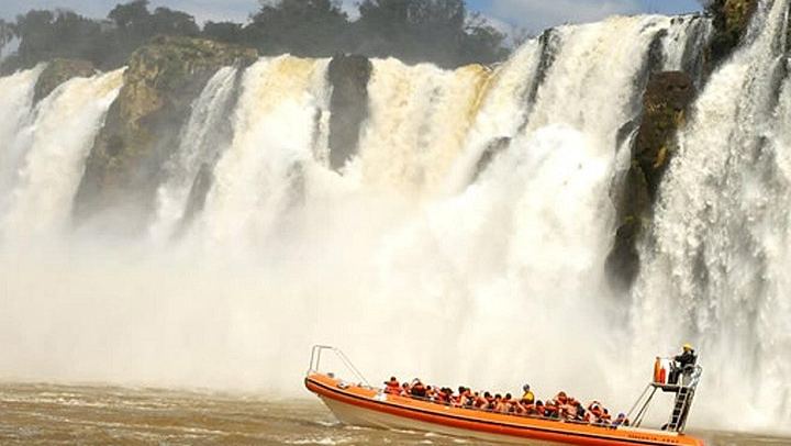 Iguazu Argentine Falls with Speedboat under the Falls and 4x4 Jungle Truck (1/3)