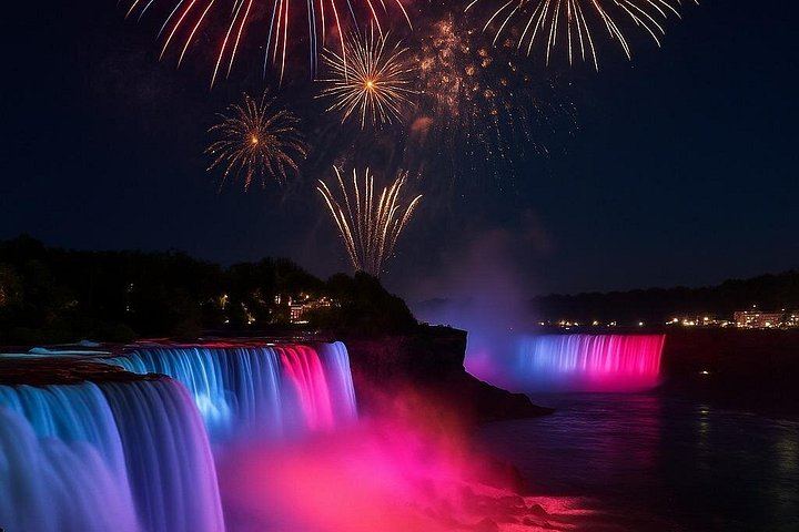 Niagara Falls Rainbow Illumination and Fireworks Walking Tour from One Niagara (1/2)