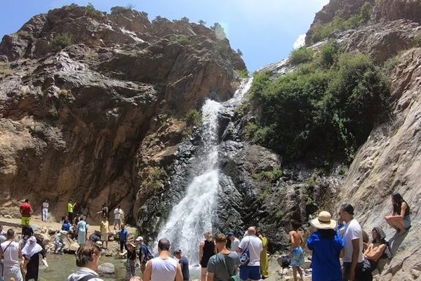 Ourika Seven Waterfalls Moderate Hike from Marrakech with Berber House and Souk Stop