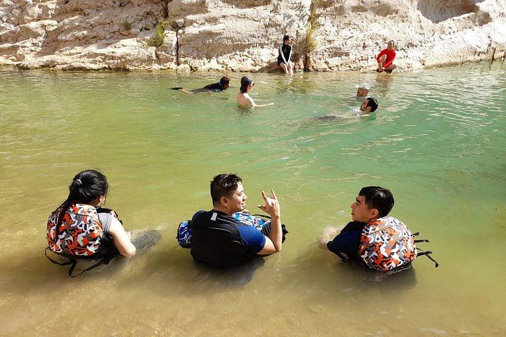 Private Wadi Shab Cave Waterfall Hike and Pool Swim from Muscat, Sinkhole, Fins Beach (12/12)
