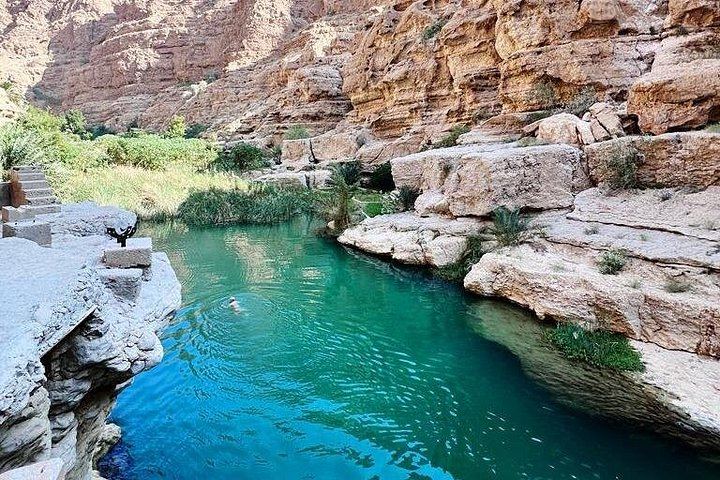 Private Wadi Shab Adventure with Restaurant Lunch Stop, Sinkhole and White Sand Beach (12/12)