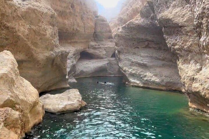 Private Wadi Shab Hike and Swim Day for Up to 6 from Muscat, Sinkhole and Fins Beach (9/12)