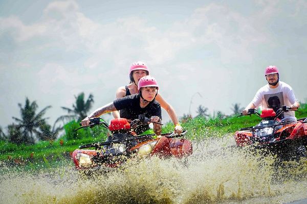 Ubud Quad Bike Ride with Tunnel, Waterfall and Ayung River Rafting Adventure