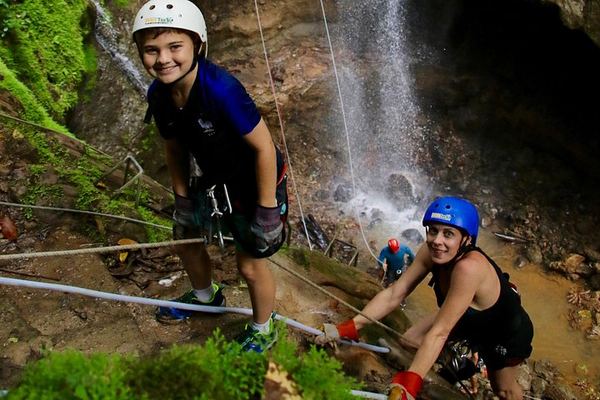Pure Trek Waterfall Rappel plus Club Rio Activities and Hot Springs, La Fortuna