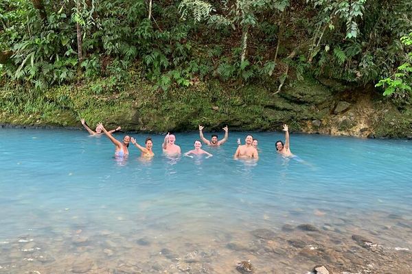 Rio Celeste Hike to Bride's Veil Waterfall, Viewpoint and Hot Springs