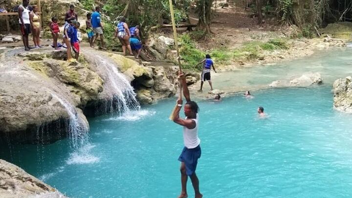 Dunn's River Falls, Blue Hole, Bamboo Rafting and Horseback Ride Day with Jerk Lunch (2/12)