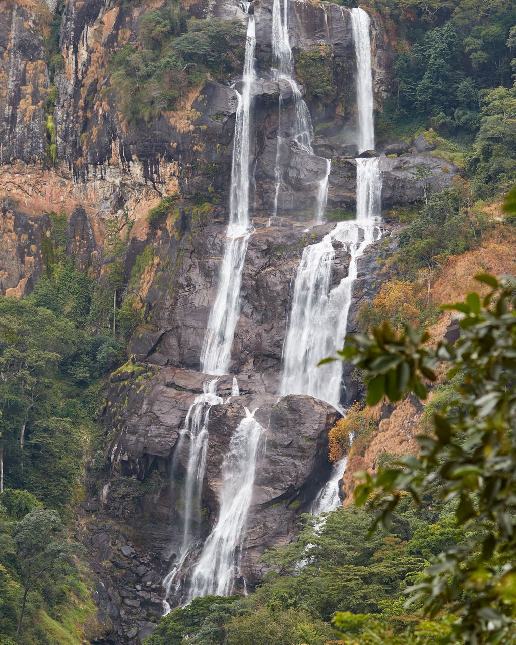 Sanje Falls dropping in several tiers through forest in Udzungwa Mountains National Park, Tanzania