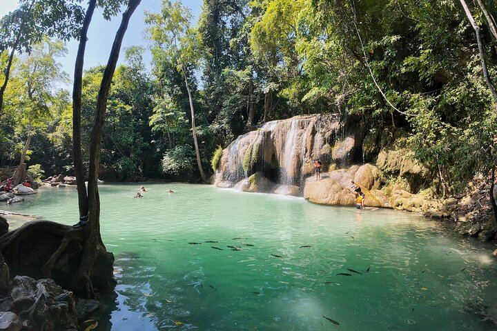 Erawan Falls, Hellfire Pass and Death Railway Train Day Tour from Kanchanaburi (1/12)