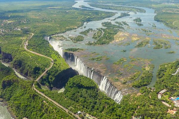 Kazungula Airstrip Helicopter Flight over Victoria Falls, Batoka Gorge and Zambezi Park