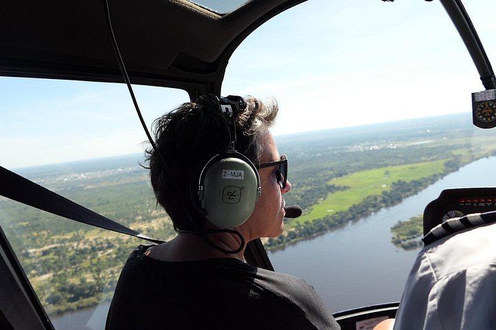 Kazungula Airstrip Helicopter Flight over Victoria Falls, Batoka Gorge and Zambezi Park (5/12)